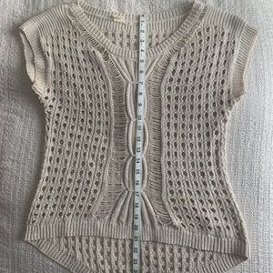 Anthropologie cap sleeve knitted top